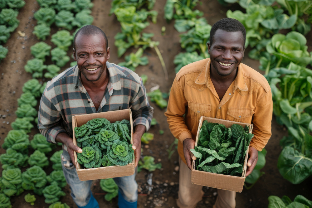 Farmers working in the field